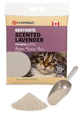 Litige pour chats Flamingo - Parfum neutre - Granulés de charbon - 12KG pour 10 SEMAINES - Origine Canada - Neutralise l — Lavande