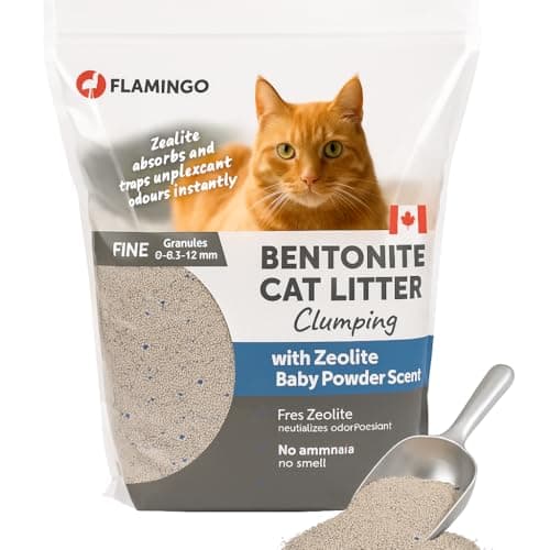 Litige pour chats Flamingo - Parfum neutre - Granulés de charbon - 12KG pour 10 SEMAINES - Origine Canada - Neutralise l — 12KG pour 10 SEMAINES Talc Bébé