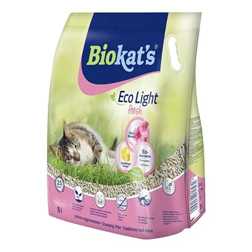 Biokat's ECO LIGHT FRESH CHERRY BLOSSOM 5 l Litière agrégatrice végétale parfumée pour chats
