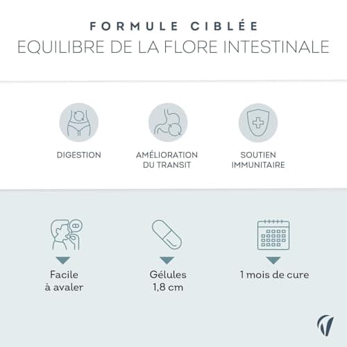 Probiotiques Flore Intestinale Vitavea - 7 Souches - 28 Milliards d'UFC/jour - Transit & Santé Microbiotique - 60 Gélule