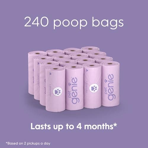 Pet Genie - Sacs Ramasse-Crottes Étanches et Renforcés pour Chiens, Parfum Lavande, Écologiques et Faciles à Détacher, 2