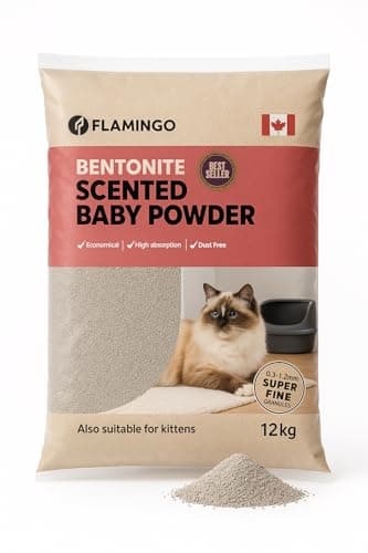 Litige pour chats Flamingo - Parfum neutre - Granulés de charbon - 12KG pour 10 SEMAINES - Origine Canada - Neutralise l — Brun