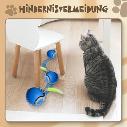 GMTEO Jouet interactif pour chats bleu, attrayant et intelligent, parfait pour les chats intérieurs (Bleu)  
GMTEO Jouet