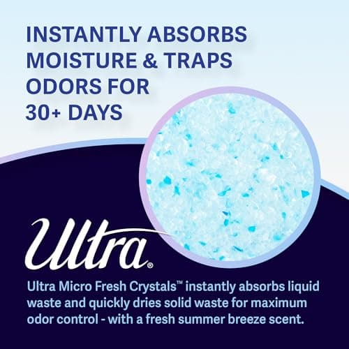 Ultra Fresh Scented Micro Crystals Lot de 3 pour Chat | Sans Poussière 99,9% | Douce pour Les Pattes | 6,8 kg Total (3 P