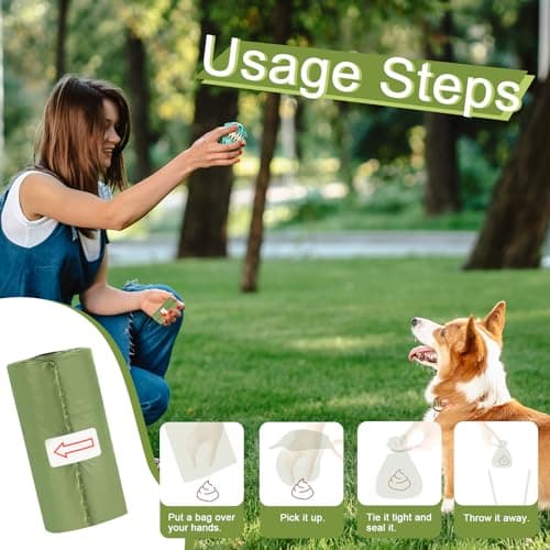 Sacs à déjections canines biodégradables 100% - 510 pcs pour promenades et voyages, étanches et résistants, grand stock