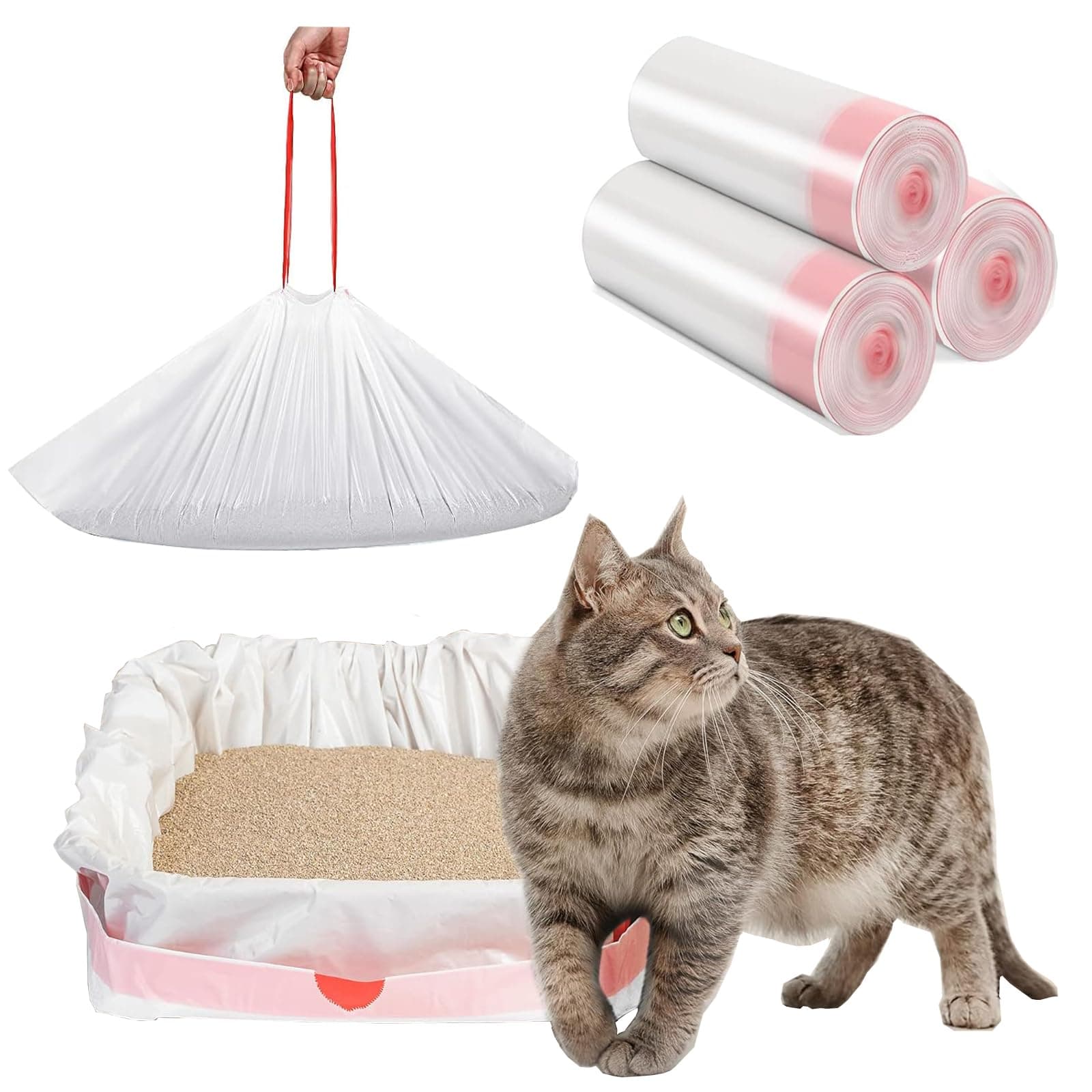 sacs à litière pour chat XXL (115x45 cm) anti-fuite.resistant griffes odeurs